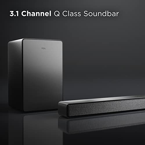 TCL Q Class Premium Black Sound Bar |1 Channels with Subwoofer and DTS Virtual:X for Home Theater Systems