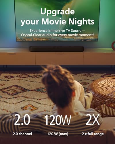 Philips B5109 SoundBar for TV, Dolby Digital Plus, Night Mode, Easy Setup, Dark Grey
| Philips B5109 SoundBar for TV, D