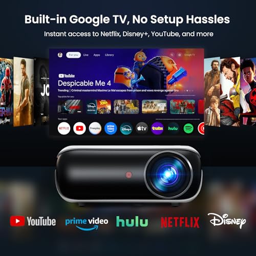 Official Licensed Google TV Smart Projector for Home Entertainment with 4K UHD & Dolby Sound
| HAPPRUN 4K UHD Wi-Fi & B
